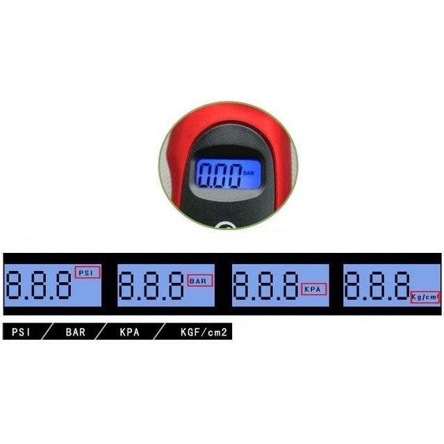 Digital Tire Gauge with LED Flash light, Pressure Range: 0-100PSI, 0-100PSI