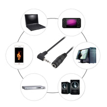 Load image into Gallery viewer, 2.5mm Male Elbow to 3.5mm Female Audio Stereo Converter Adapter Cable, 2.5 Male to 3.5 Female(Black)
