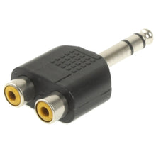 Load image into Gallery viewer, 6.35mm Male to 2 RCA Stereo Headphone Jack Adapter, 6.35mm to 2 RCA Female