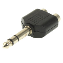 Load image into Gallery viewer, 6.35mm Male to 2 RCA Stereo Headphone Jack Adapter, 6.35mm to 2 RCA Female