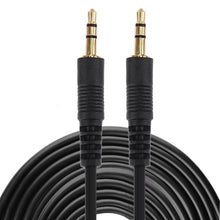 Load image into Gallery viewer, Aux Cable, 3.5mm Male Mini Plug Stereo Audio Cable, Length: 10m (Black + Gold Plated Connector), Length: 10m Black, (Gold Plated)