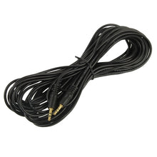 Load image into Gallery viewer, Aux Cable, 3.5mm Male Mini Plug Stereo Audio Cable, Length: 10m (Black + Gold Plated Connector), Length: 10m Black, (Gold Plated)