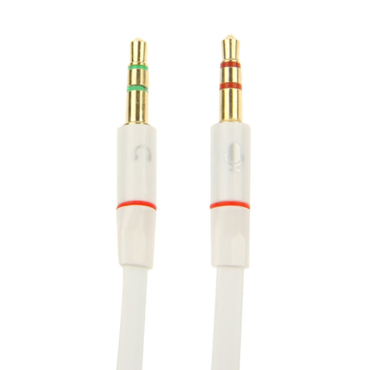 3.5mm female to 3.5mm Male Microphone Jack + 3.5mm Male Earphone Jack Adapter Cable, White