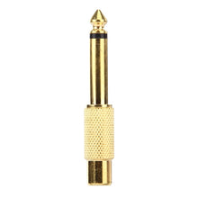 Load image into Gallery viewer, Gold Plated 6.35mm Memo Male to RCA Headphone Jack Adapter, 6.35 Male to RCA Female