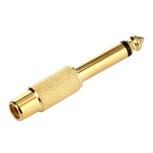 Load image into Gallery viewer, Gold Plated 6.35mm Memo Male to RCA Headphone Jack Adapter, 6.35 Male to RCA Female