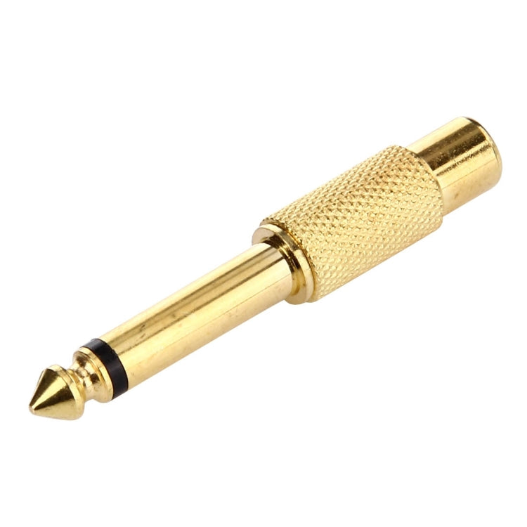 Gold Plated 6.35mm Memo Male to RCA Headphone Jack Adapter, 6.35 Male to RCA Female