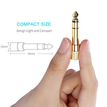 Load image into Gallery viewer, Gold Plated 6.35mm Male to 3.5mm Stereo Jack Adaptor Socket Adapter, 6.35 Male to 3.5mm Female