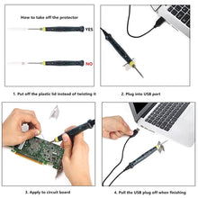Load image into Gallery viewer, Portable USB Powered Soldering Iron Pen 5V 8W Long Life Tip + Touch Switch Protective Cap Auto Shut Off 25 second, ZD-20U