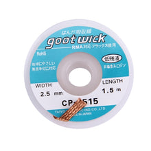 Load image into Gallery viewer, Goot Wick/Desoldering Wick 2515 (width: 2.5mm, length: 1.5m), 2.5mm