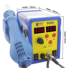 Load image into Gallery viewer, BEST BST-898D 2 in 1 AC 220V 720W LED Displayer Helical Wind Adjustable Temperature Unleaded Hot Air Gun + Solder Station &amp; Soldering Iron, BST-898D EU Plug, BST-898D US Plug