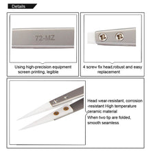Load image into Gallery viewer, BEST BST-72-MZ 302 Stainless Steel High Temperature Resistance Ceramic Tip Tweezers, BST-72-MZ
