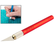 Load image into Gallery viewer, WLXY-9311, WLXY Tool Precision Knife with Replaceable Blade for Mat Cutting / Model Making / Etching / Carving / Scoring / Trimming, OAL: 145mm, Size: 121mm x 10mm Diameter, WLXY-9311, WLXY-9311 Blue, WLXY-9311 Red