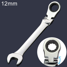12mm Dual-use Opening Plum Ratcheting Angled Wrench , Length: 16.5cm, 12mm