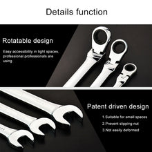 Load image into Gallery viewer, 13mm Dual-use Opening Plum Ratcheting Angled Wrench , Length: 17.8cm, 13mm