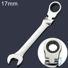 Load image into Gallery viewer, 17mm Dual-use Opening Plum Ratcheting Angled Wrench , Length: 22.5cm, 17mm