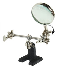 Load image into Gallery viewer, Helping Hand Magnifier, Hand Soldering Iron Stand Helping 2x Optical Magnifying Solder Tool, 2X