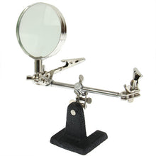 Load image into Gallery viewer, Helping Hand Magnifier, Hand Soldering Iron Stand Helping 2x Optical Magnifying Solder Tool, 2X