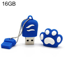 Load image into Gallery viewer, 16GB Bear Paw Shaped Silicone USB 2.0 Flash Disk with Anti Dust Cup, 16GB (Blue)