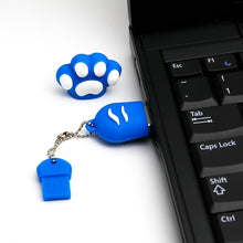 Load image into Gallery viewer, 16GB Bear Paw Shaped Silicone USB 2.0 Flash Disk with Anti Dust Cup, 16GB (Blue)