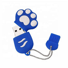 Load image into Gallery viewer, 2GB Bear Paw Shaped Silicone USB 2.0 Flash Disk with Anti Dust Cup, 2GB (Blue)