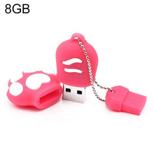 Load image into Gallery viewer, 8GB Bear Paw Shaped Silicone USB 2.0 Flash Disk with Anti Dust Cup, 8GB (Red Plum)