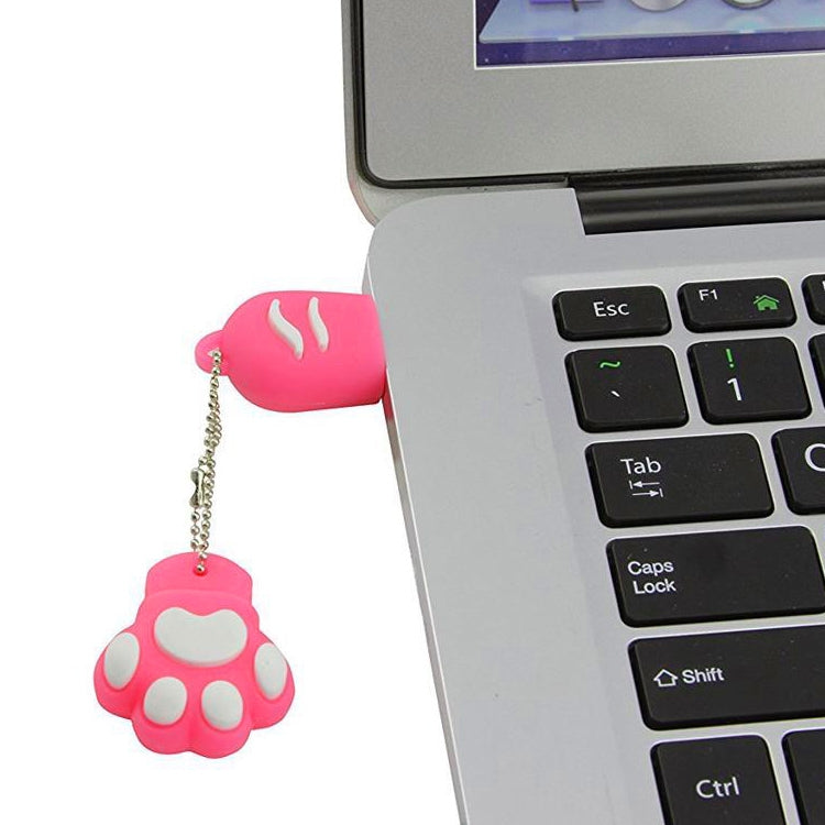 8GB Bear Paw Shaped Silicone USB 2.0 Flash Disk with Anti Dust Cup, 8GB (Red Plum)