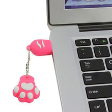 Load image into Gallery viewer, 8GB Bear Paw Shaped Silicone USB 2.0 Flash Disk with Anti Dust Cup, 8GB (Red Plum)