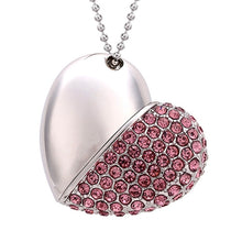Load image into Gallery viewer, Heart Shaped Diamond Jewelry USB Flash Disk, Special for Valentines Day Gifts , 2GB, 4GB, 8GB, 16GB
