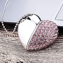 Load image into Gallery viewer, Heart Shaped Diamond Jewelry USB Flash Disk, Special for Valentines Day Gifts , 2GB, 4GB, 8GB, 16GB