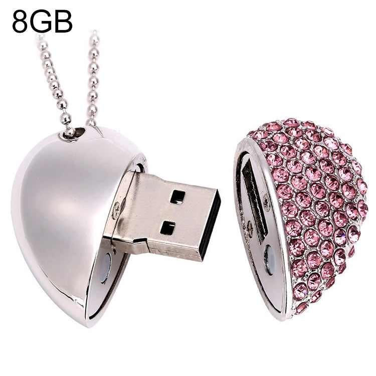 Heart Shaped Diamond Jewelry USB Flash Disk, Special for Valentines Day Gifts , 2GB, 4GB, 8GB, 16GB