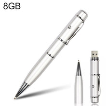 Load image into Gallery viewer, 3 in 1 Laser Pen Style USB Flash Disk, Silver (8GB), 8GB (Silver)