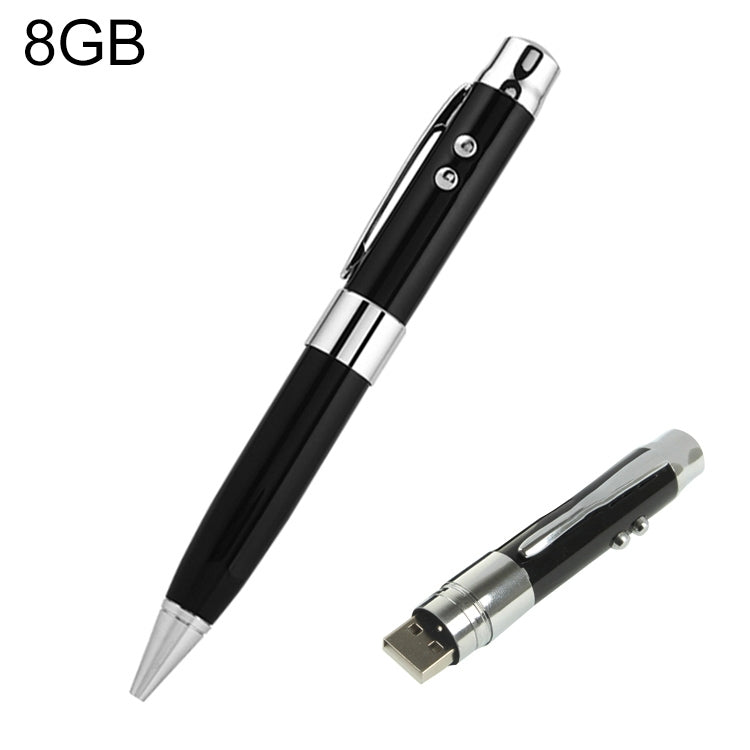 3 in 1 Laser Pen Style USB Flash Disk, Silver (16GB), 2GB (Silver), 4GB (Silver), 8GB (Silver), 16GB (Silver), 2GB (Black), 4GB (Black), 8GB (Black), 16GB (Black)
