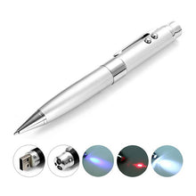 Load image into Gallery viewer, 3 in 1 Laser Pen Style USB Flash Disk, Silver (16GB), 2GB (Silver), 4GB (Silver), 8GB (Silver), 16GB (Silver), 2GB (Black), 4GB (Black), 8GB (Black), 16GB (Black)