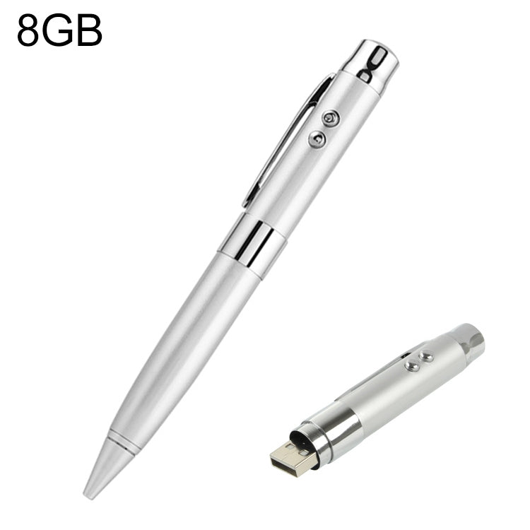 3 in 1 Laser Pen Style USB Flash Disk, Silver (16GB), 2GB (Silver), 4GB (Silver), 8GB (Silver), 16GB (Silver), 2GB (Black), 4GB (Black), 8GB (Black), 16GB (Black)
