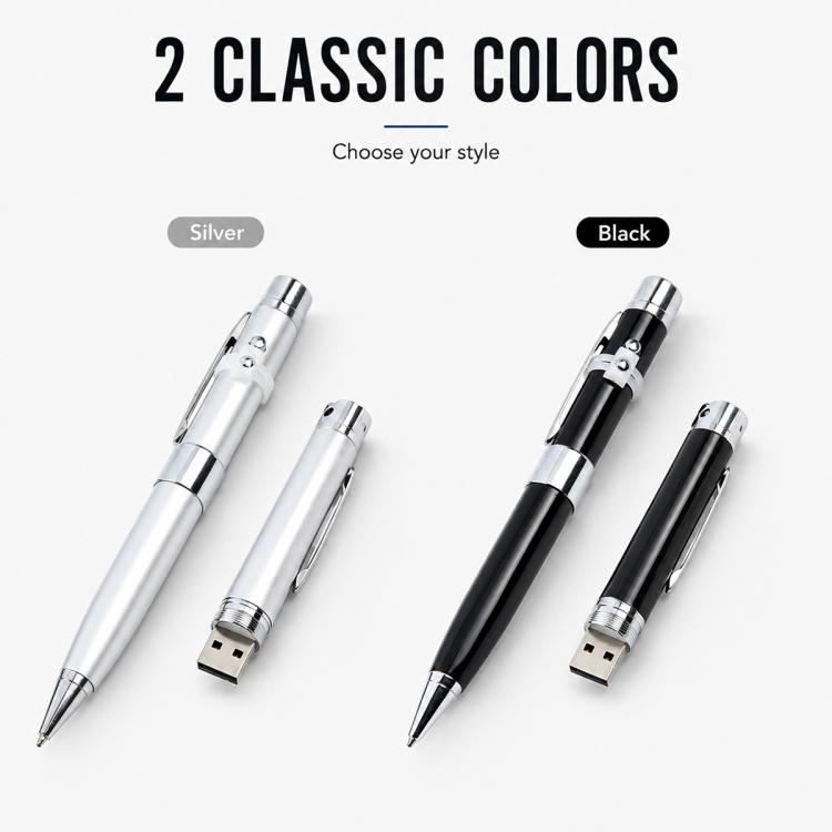 3 in 1 Laser Pen Style USB Flash Disk, Silver (16GB), 2GB (Silver), 4GB (Silver), 8GB (Silver), 16GB (Silver), 2GB (Black), 4GB (Black), 8GB (Black), 16GB (Black)