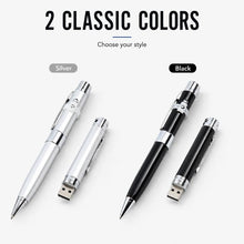 Load image into Gallery viewer, 3 in 1 Laser Pen Style USB Flash Disk, Silver (16GB), 2GB (Silver), 4GB (Silver), 8GB (Silver), 16GB (Silver), 2GB (Black), 4GB (Black), 8GB (Black), 16GB (Black)