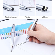 Load image into Gallery viewer, 2 in 1 Pen Style USB Flash Disk, Black , 2GB (Silver), 4GB (Silver), 8GB (Silver), 16GB (Silver), 32GB (Silver), 2GB (Black), 4GB (Black), 8GB (Black), 16GB (Black), 32GB (Black)