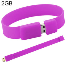 Load image into Gallery viewer, 2GB Silicon Bracelets USB 2.0 Flash Disk, 2GB (Purple)