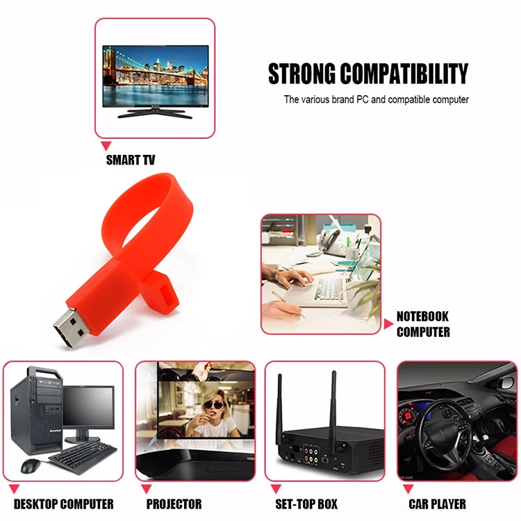 4GB Silicon Bracelets USB 2.0 Flash Disk, 4GB (Green)