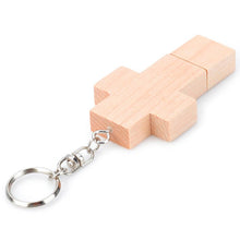 Load image into Gallery viewer, 8 GB Wood Cross Style USB Flash Disk, 2GB, 4GB, 8GB