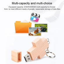 Load image into Gallery viewer, 8 GB Wood Cross Style USB Flash Disk, 2GB, 4GB, 8GB