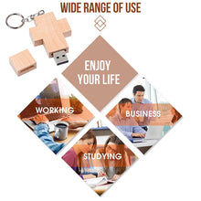 Load image into Gallery viewer, 8 GB Wood Cross Style USB Flash Disk, 2GB, 4GB, 8GB