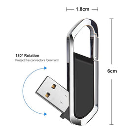 16GB Metallic Keychains Style USB 2.0 Flash Disk (Black), 16GB (Black)