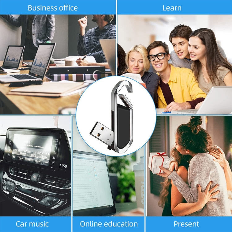 16GB Metallic Keychains Style USB 2.0 Flash Disk (Black), 16GB (Black)
