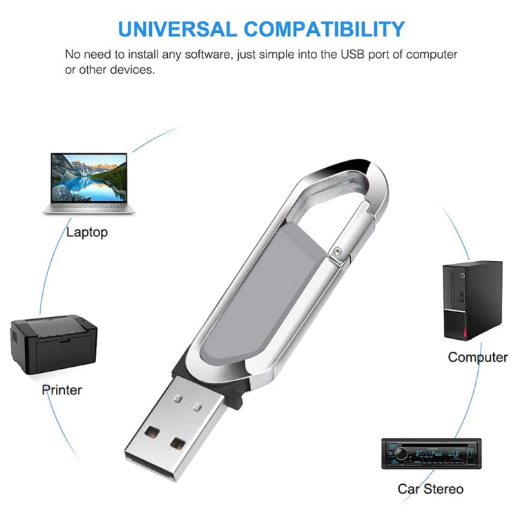 4GB Metallic Keychains Style USB 2.0 Flash Disk (Grey), 4GB (Grey)