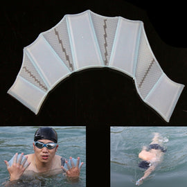 Silicone Swimming Web Fins Hand Flippers Training Gloves, M