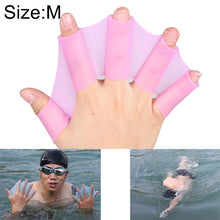 Load image into Gallery viewer, Silicone Swimming Web Fins Hand Flippers Training Gloves, M, Size: M Blue, Size: M Magenta