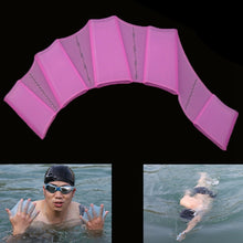 Load image into Gallery viewer, Silicone Swimming Web Fins Hand Flippers Training Gloves, M, Size: M Magenta, Size: M Blue