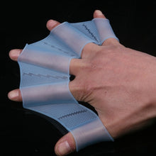 Load image into Gallery viewer, Silicone Swimming Web Fins Hand Flippers Training Gloves, L, Size: L Blue