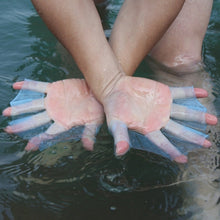 Load image into Gallery viewer, Silicone Swimming Web Fins Hand Flippers Training Gloves, L, Size: L Blue